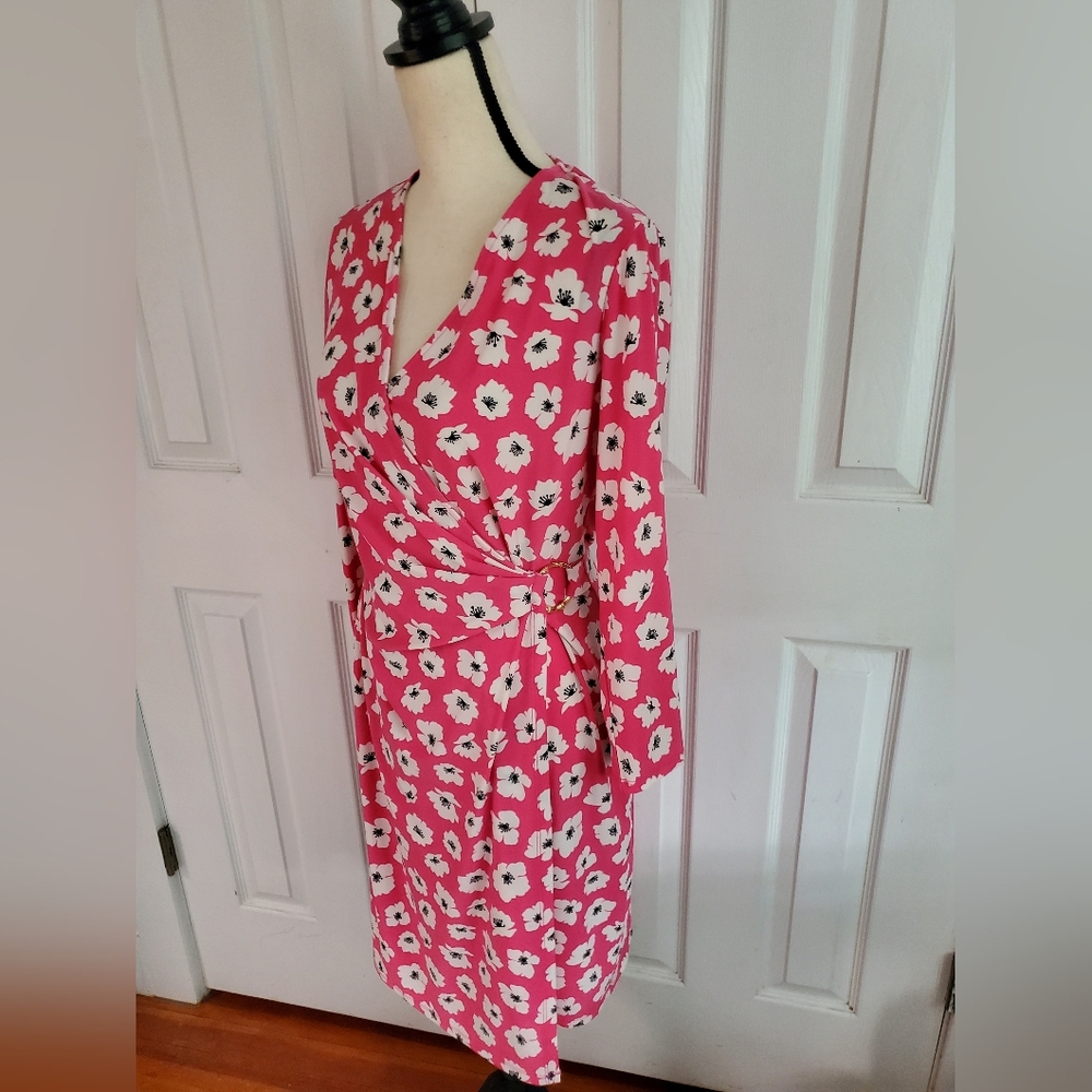 Floral Pink Wrap Dress